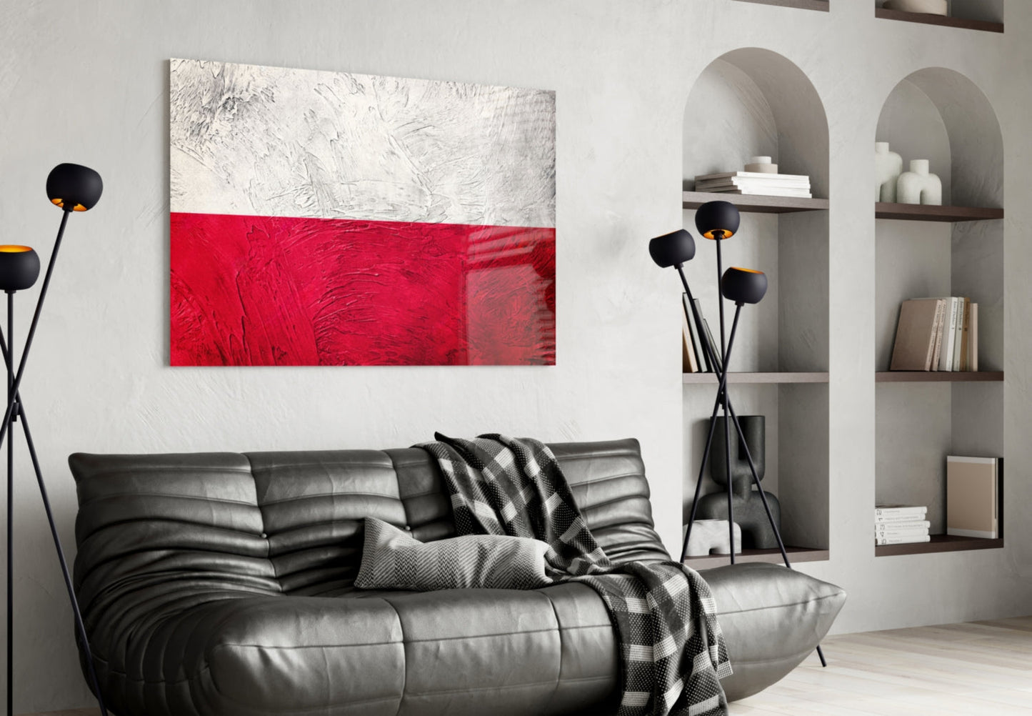 Polish Flag Glass Wall Art