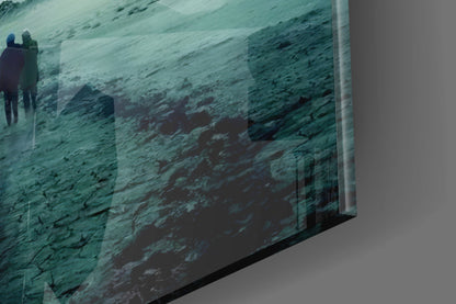 Desert Cross Silhouette Glass Wall Art