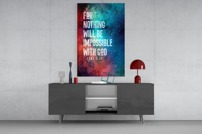 Nothing Impossible Luke 1:37 Glass Wall Art
