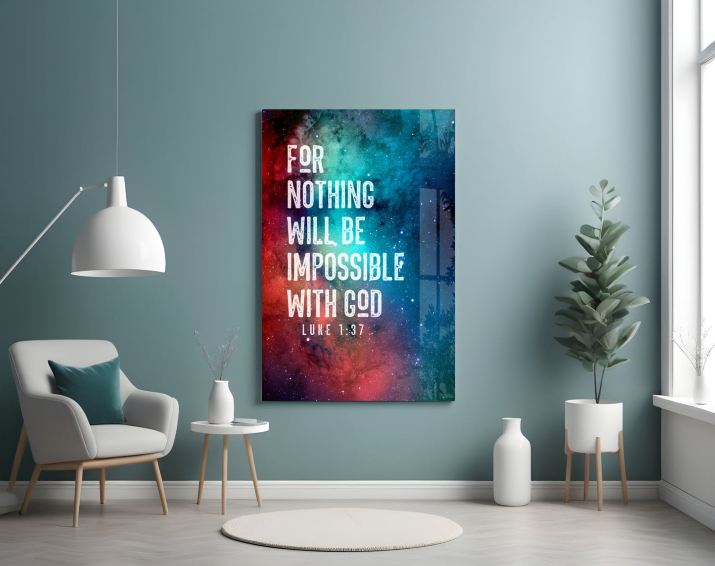Nothing Impossible Luke 1:37 Glass Wall Art