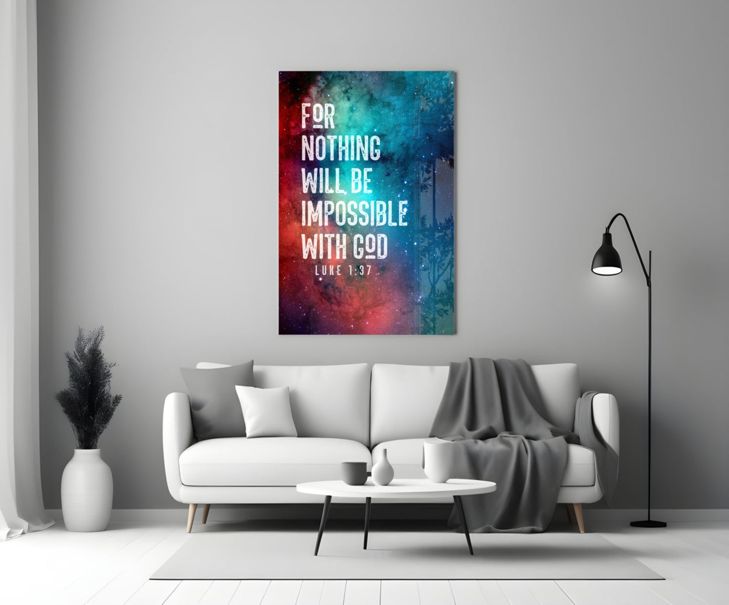 Nothing Impossible Luke 1:37 Glass Wall Art
