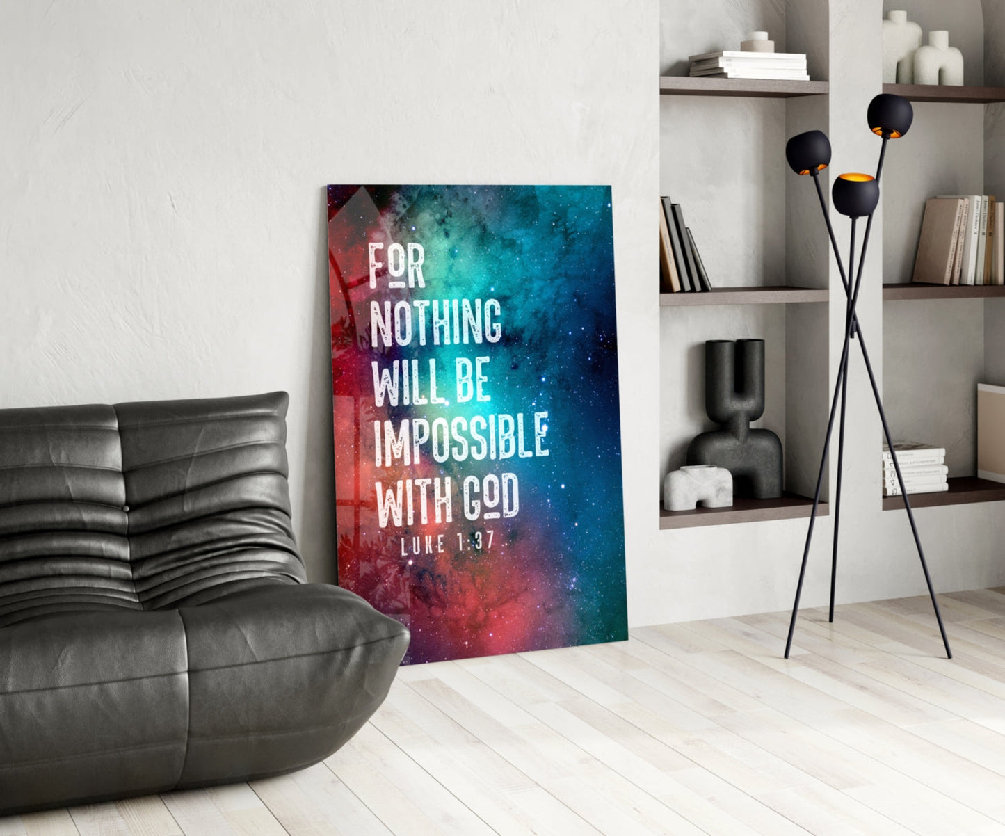 Nothing Impossible Luke 1:37 Glass Wall Art