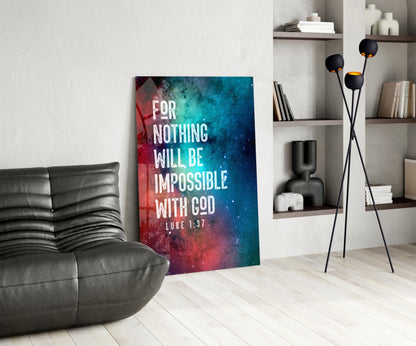 Nothing Impossible Luke 1:37 Glass Wall Art