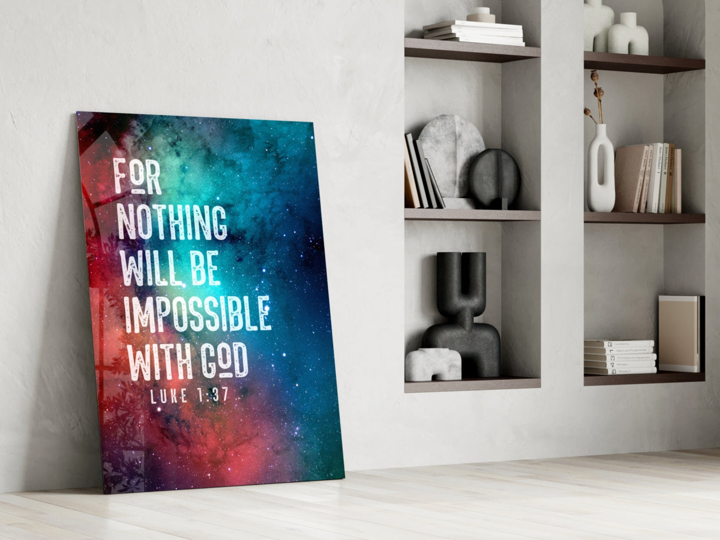Nothing Impossible Luke 1:37 Glass Wall Art