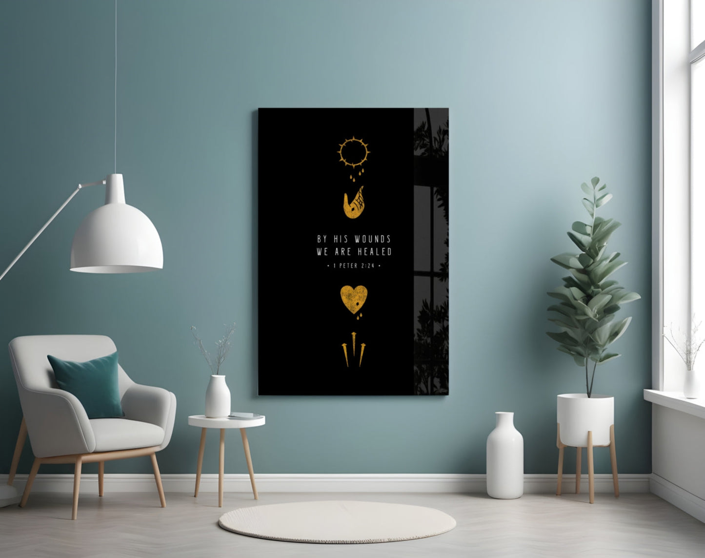 We Are Healed Glass Wall Art
