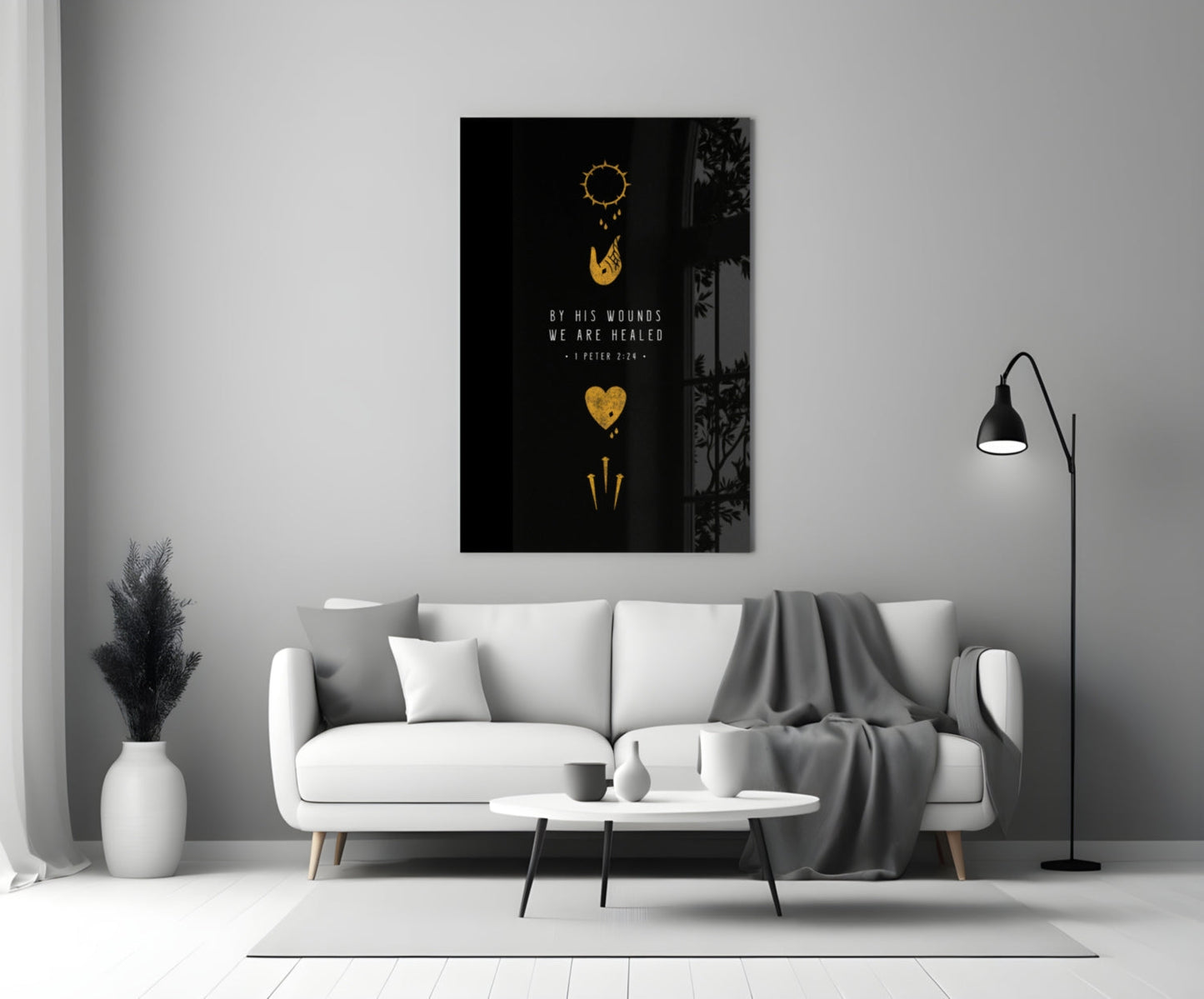 We Are Healed Glass Wall Art