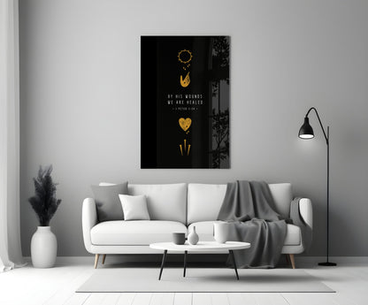 We Are Healed Glass Wall Art