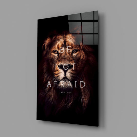 Be Not Afraid Lion Scripture Glass Wall Art