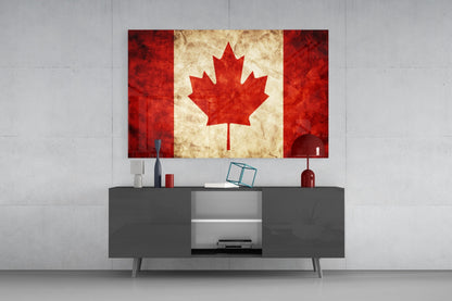 Flag of Canada Glass Wall Art