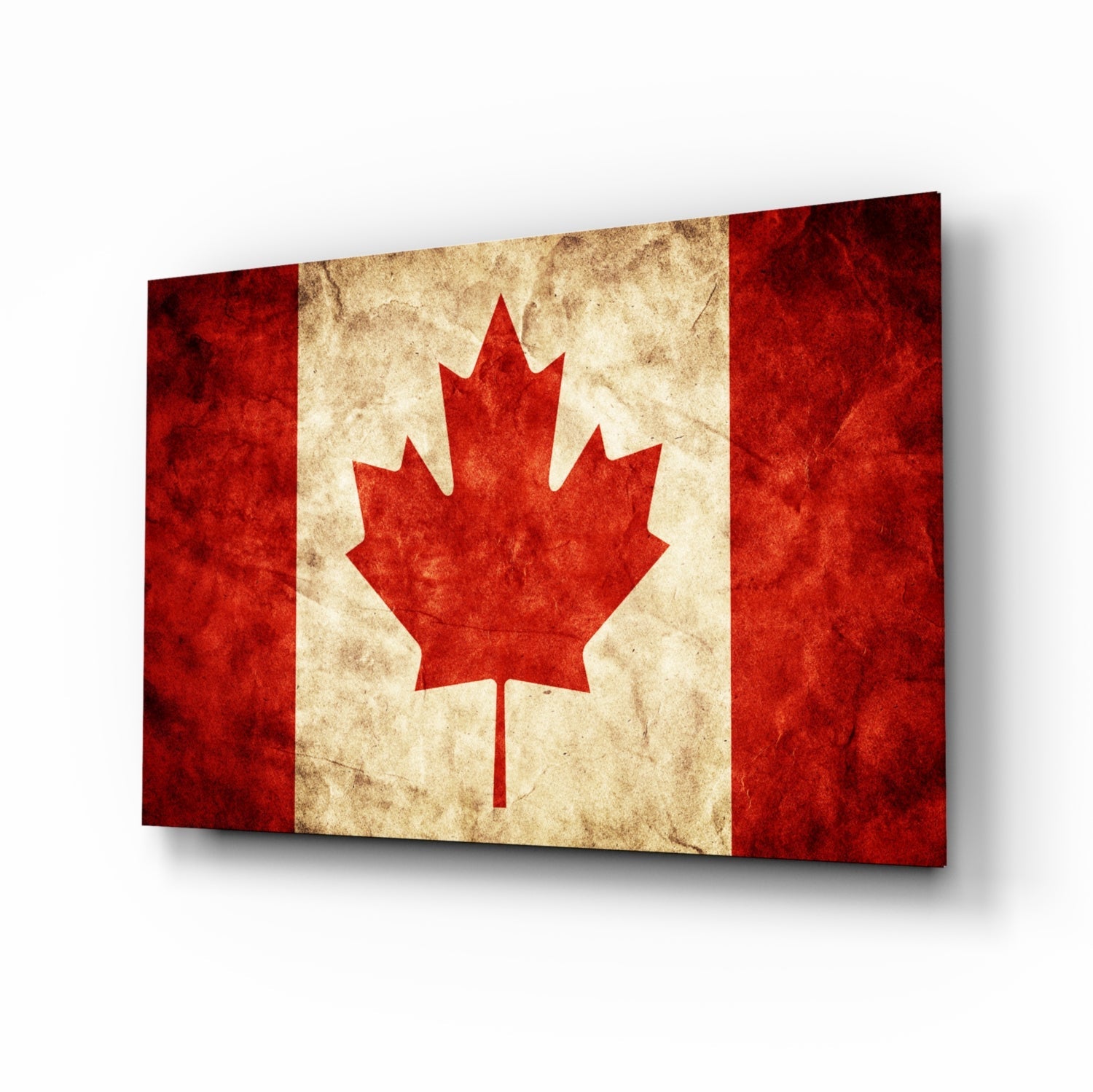 Flag of Canada glass wall art, maple leaf design