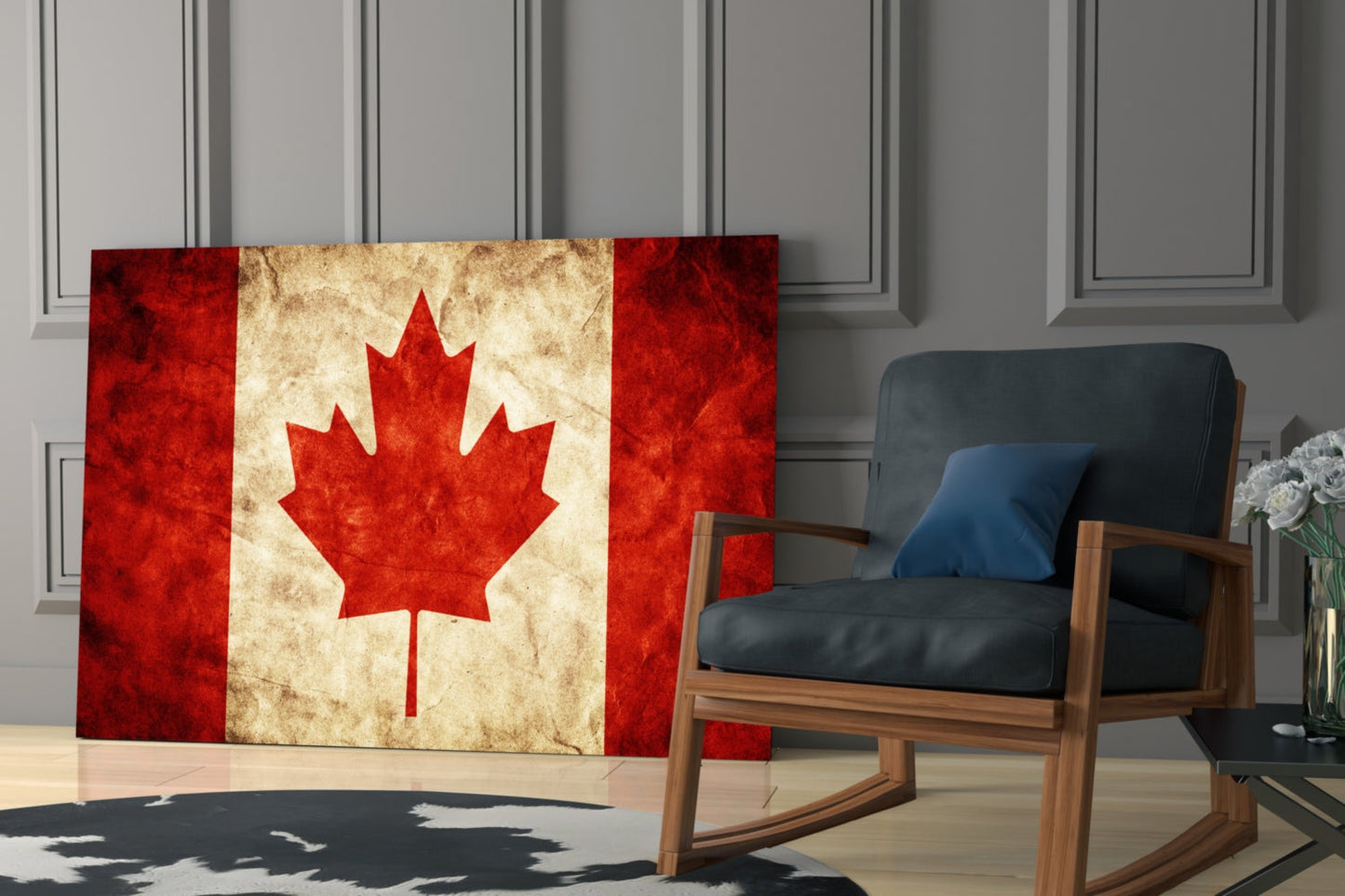 Flag of Canada Glass Wall Art