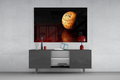 Vintage Baseball Glass Wall Art