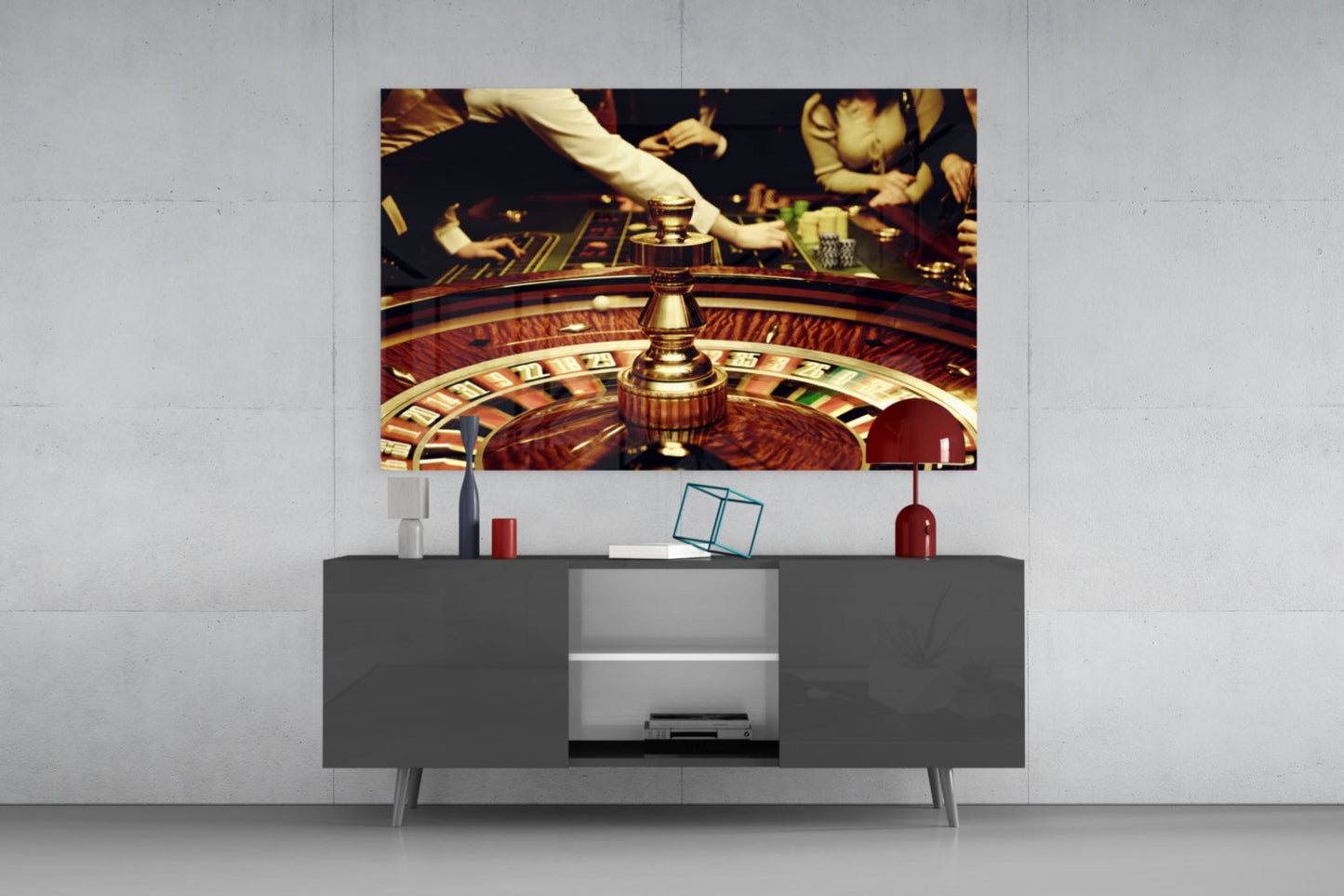 Casino Roulette Glass Wall Art