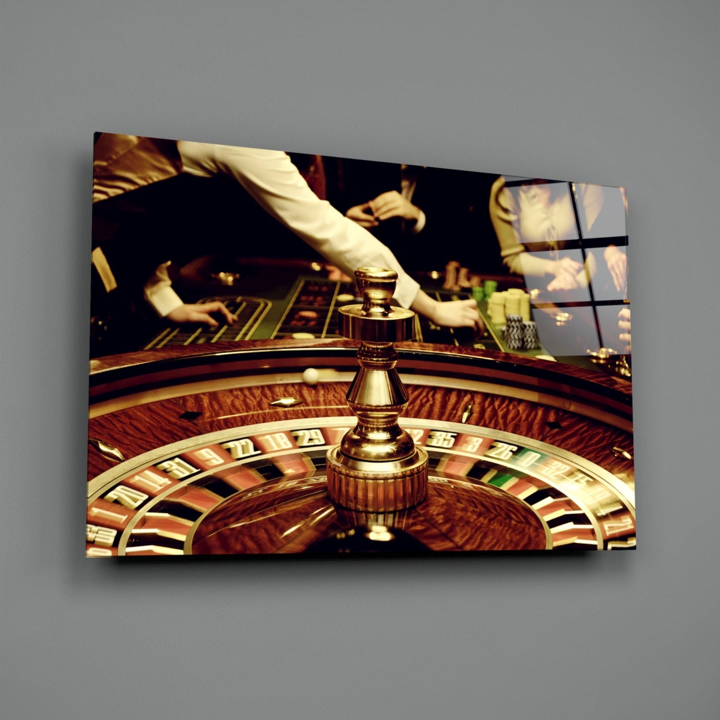 Casino Roulette Glass Wall Art
