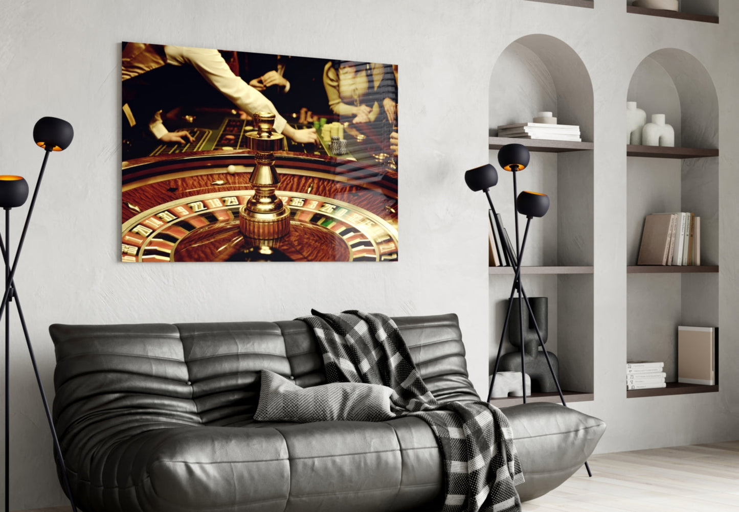 Casino Roulette Glass Wall Art