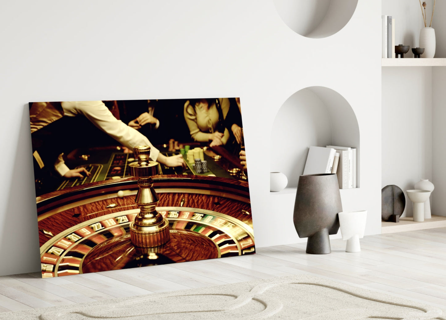 Casino Roulette Glass Wall Art