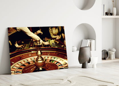 Casino Roulette Glass Wall Art