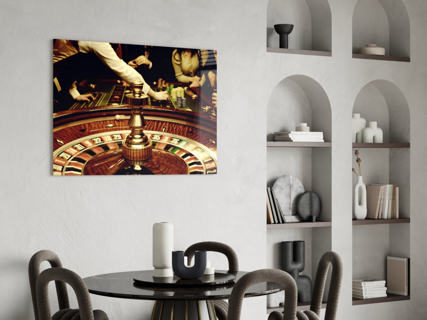 Casino Roulette Glass Wall Art