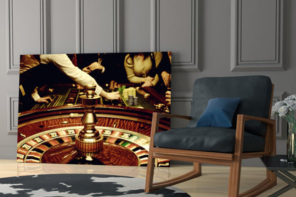 Casino Roulette Glass Wall Art