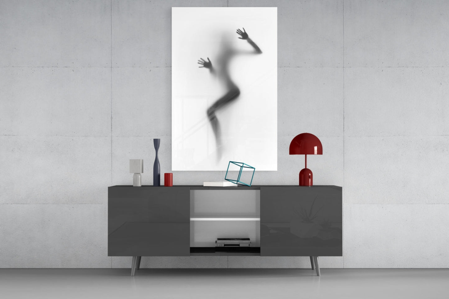 Woman in Fog Glass Wall Art