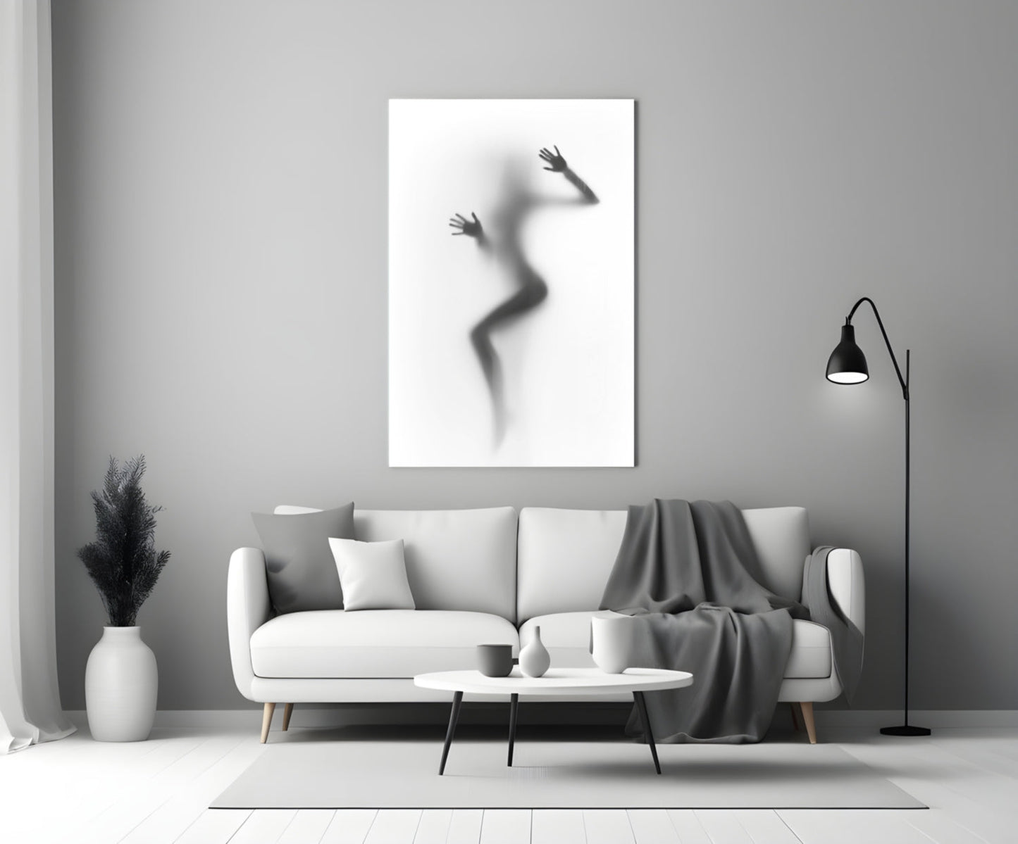 Woman in Fog Glass Wall Art