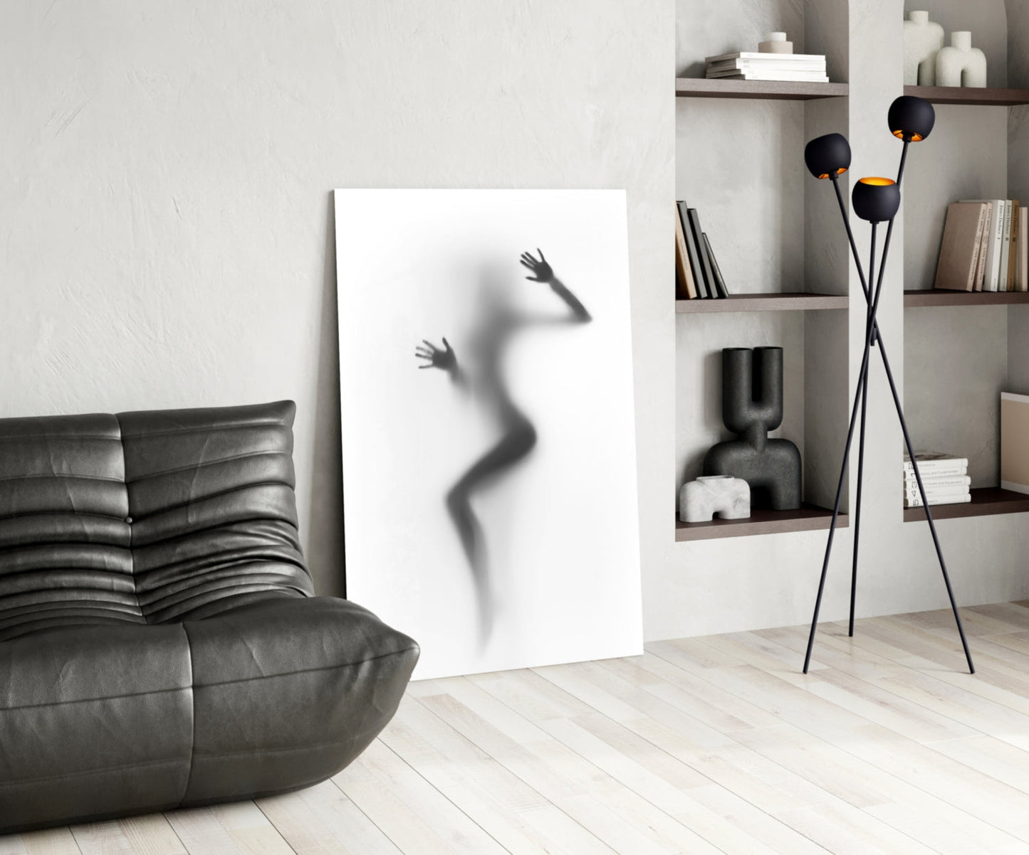 Woman in Fog Glass Wall Art