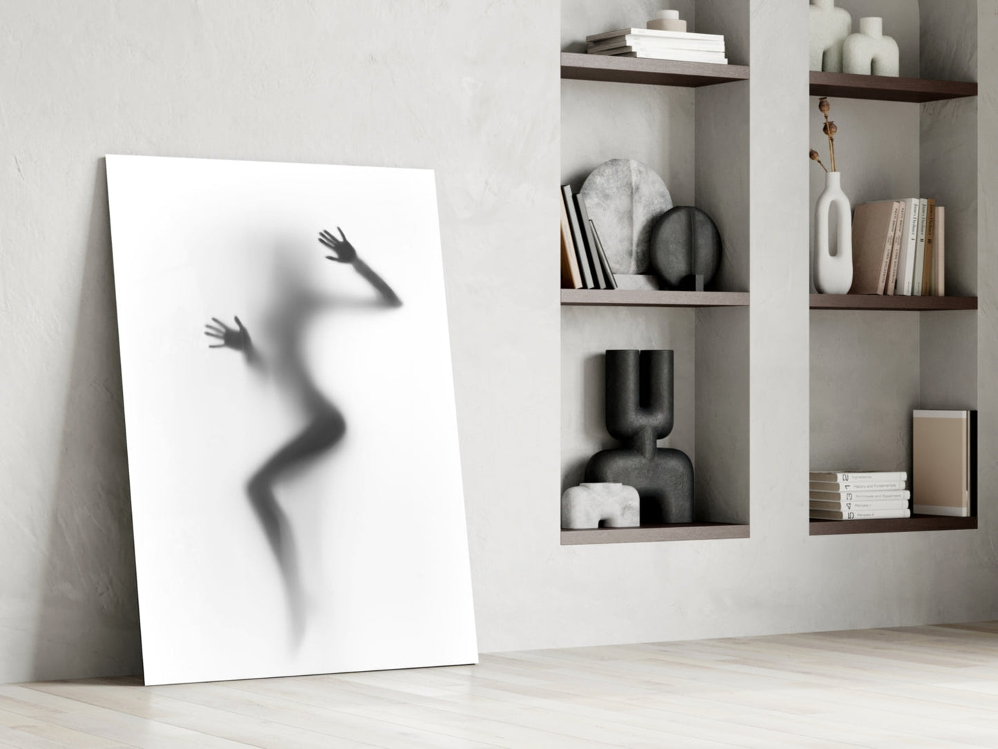 Woman in Fog Glass Wall Art