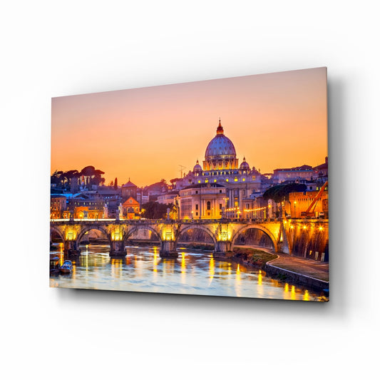 St. Peter's Basilica Glass Wall Art on wall