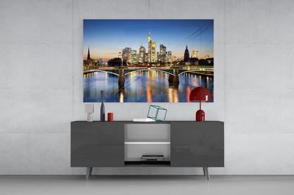 Frankfurt Skyline Glass Wall Art