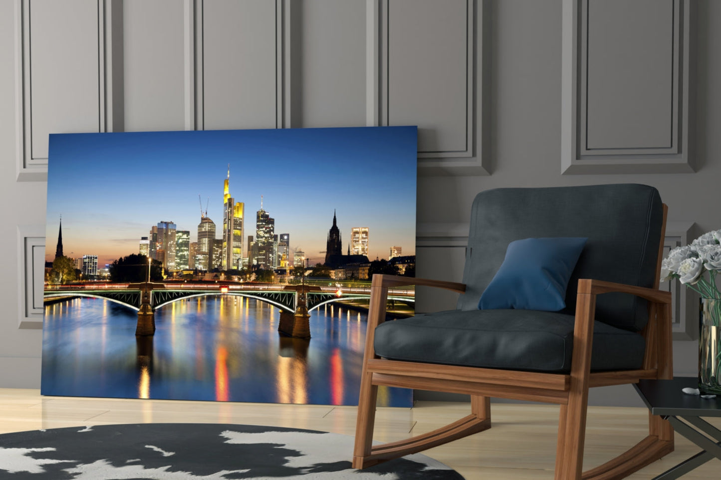 Frankfurt Skyline Glass Wall Art
