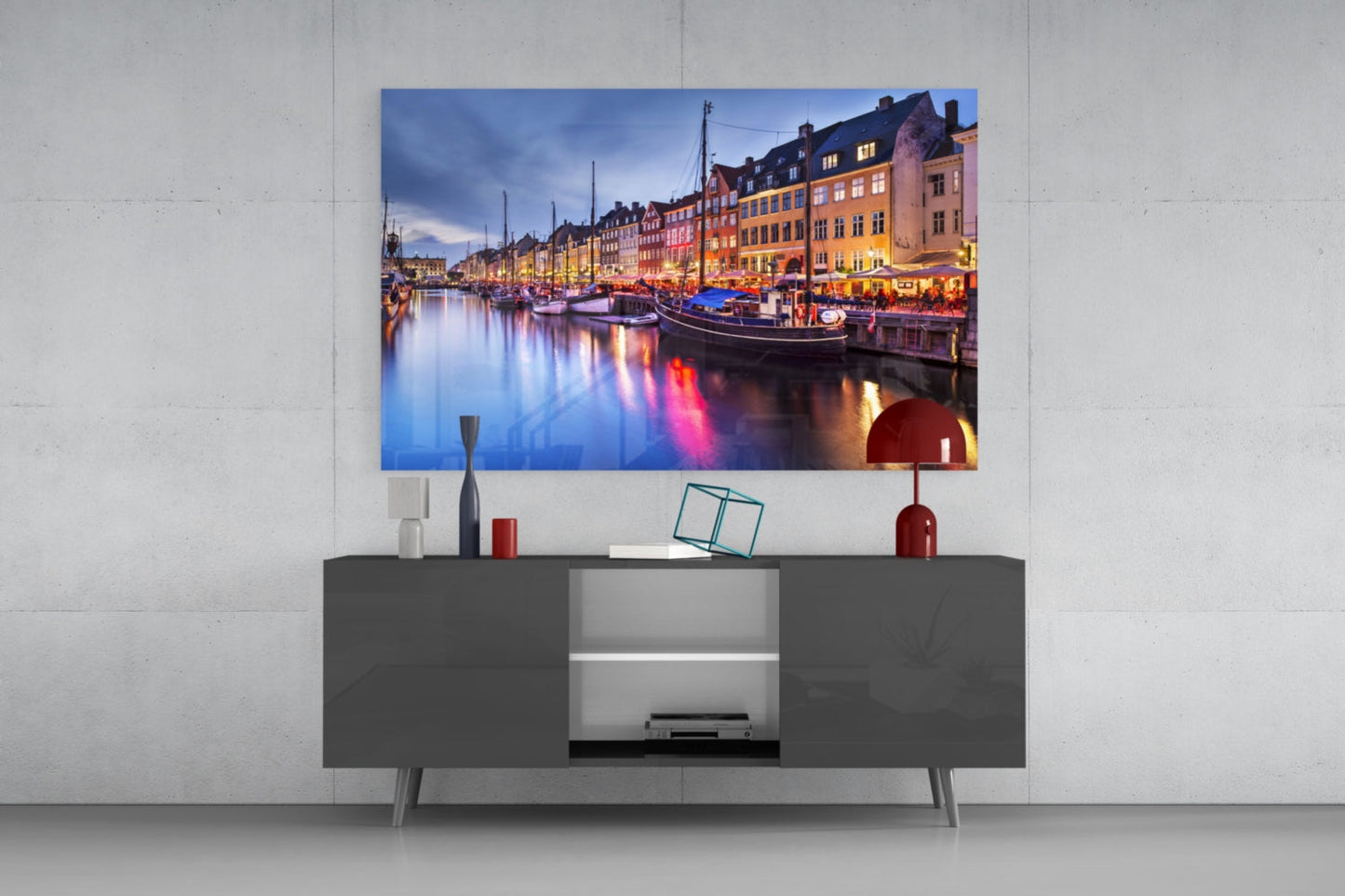 Nyhavn Copenhagen Glass Wall Art