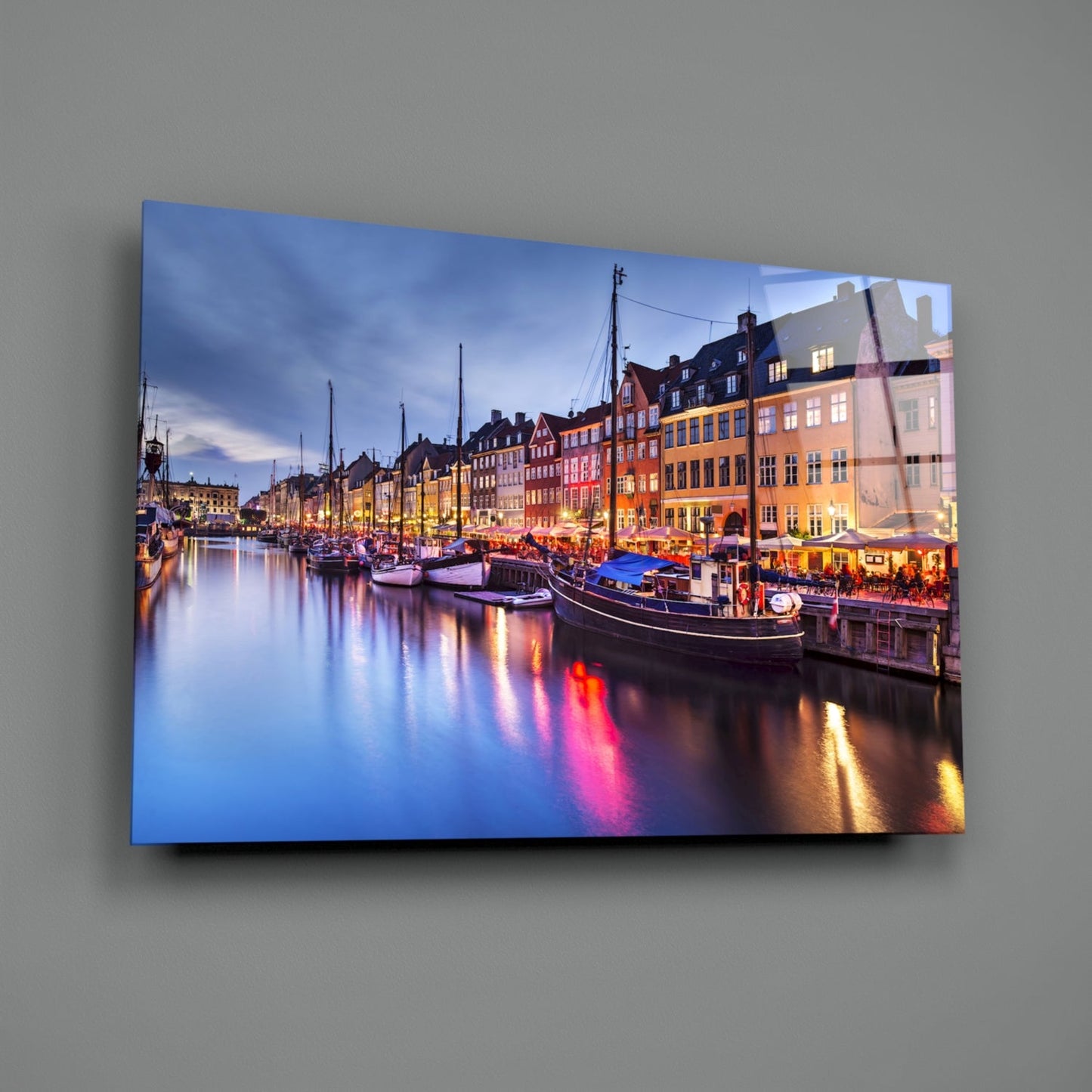 Nyhavn Copenhagen Glass Wall Art