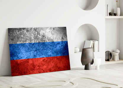 Russia Flag Glass Wall Art