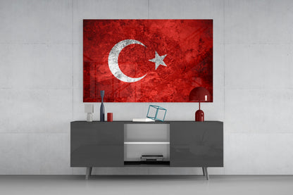 Turkey Flag Glass Wall Art