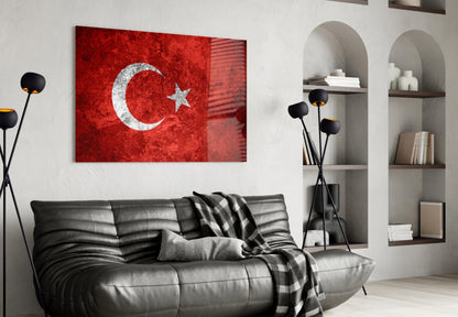Turkey Flag Glass Wall Art