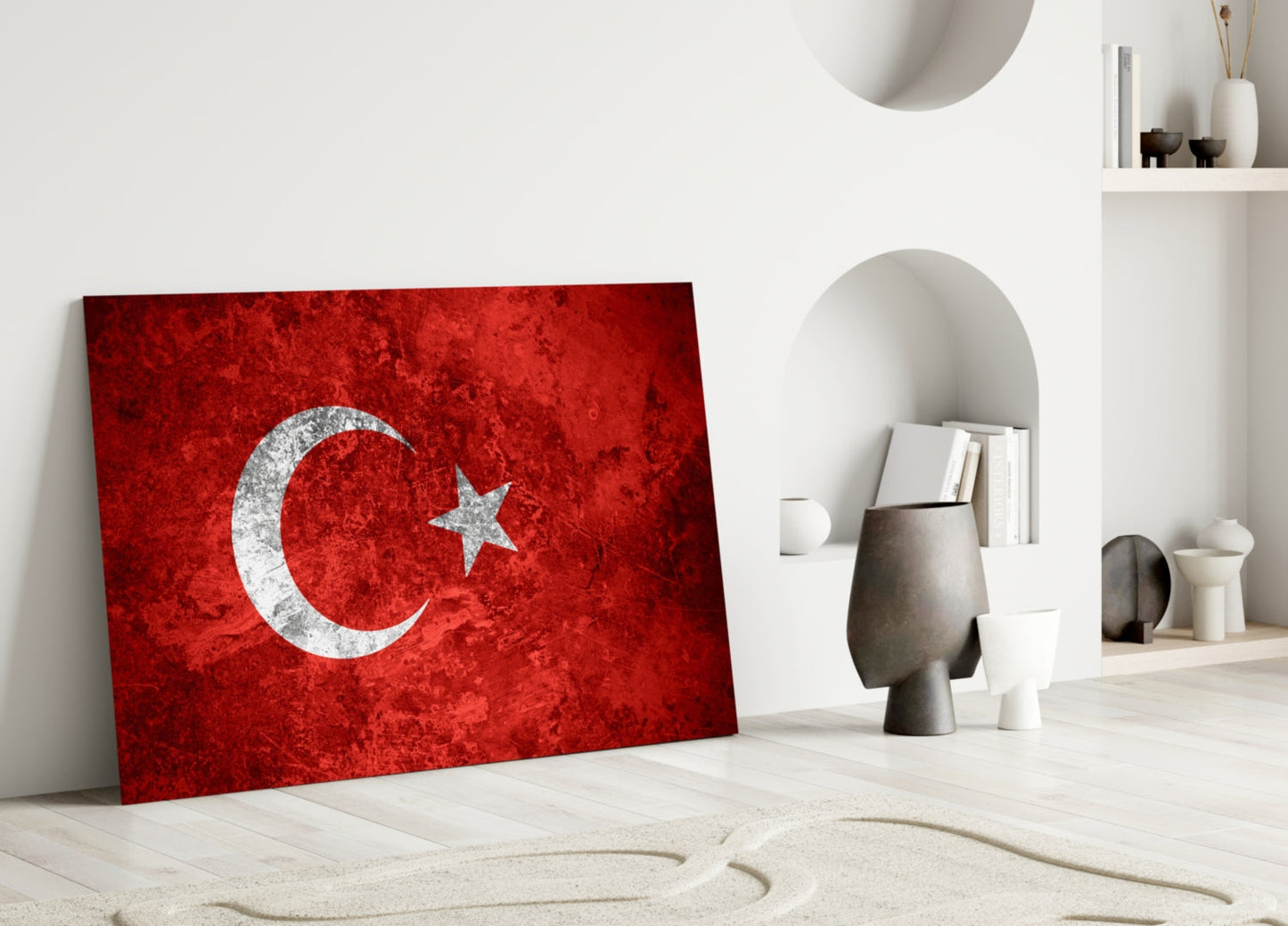 Turkey Flag Glass Wall Art