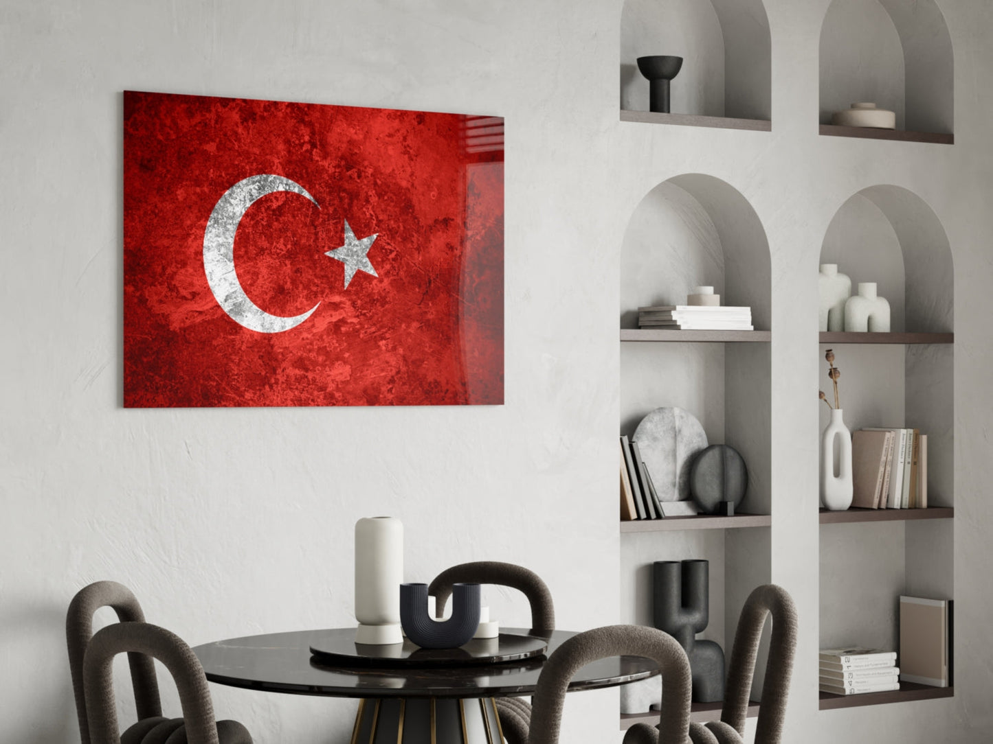 Turkey Flag Glass Wall Art