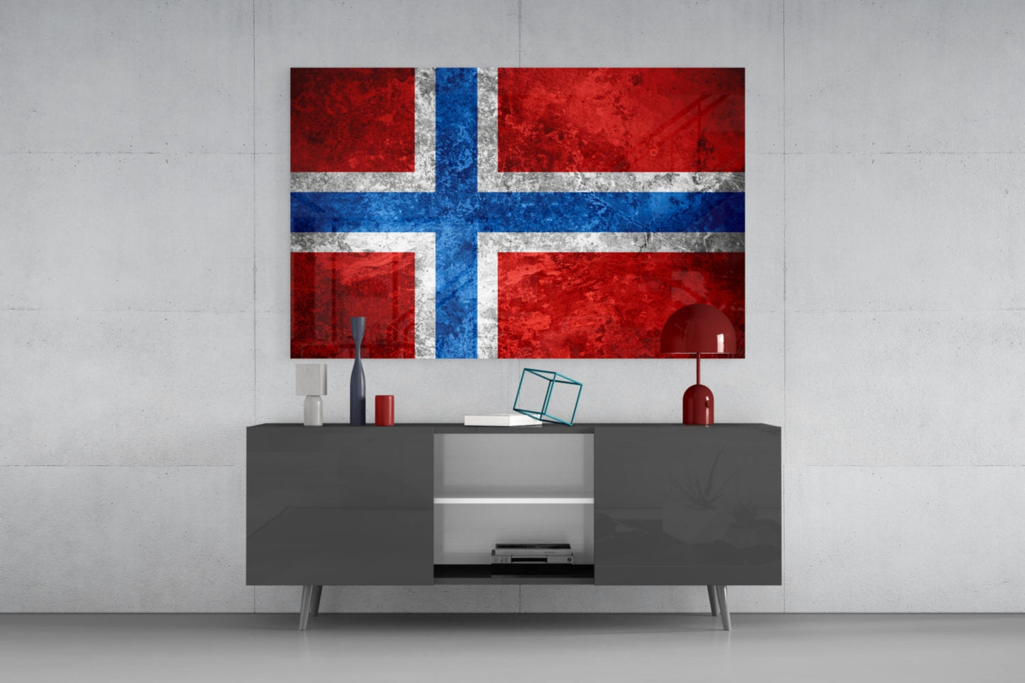 Norway Flag Glass Wall Art