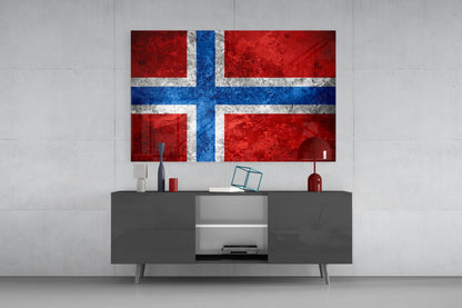 Norway Flag Glass Wall Art