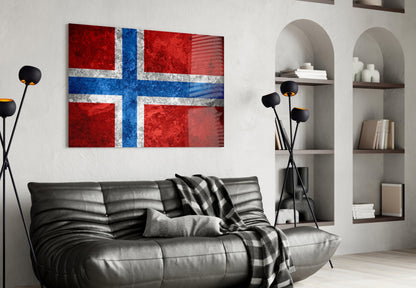Norway Flag Glass Wall Art