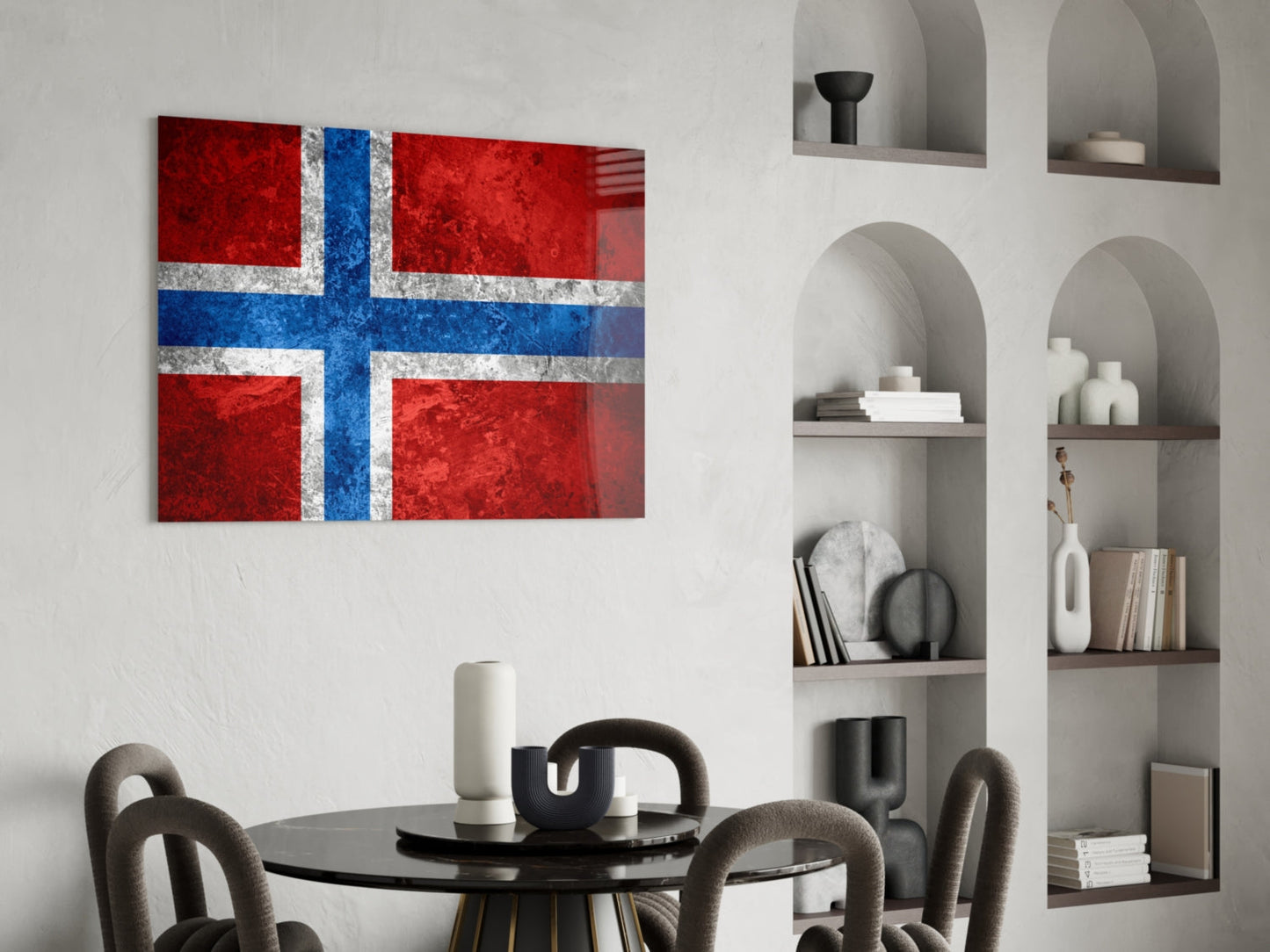 Norway Flag Glass Wall Art