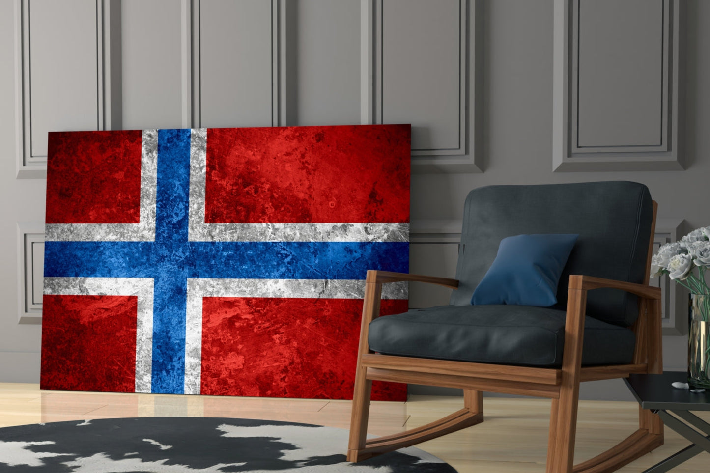 Norway Flag Glass Wall Art