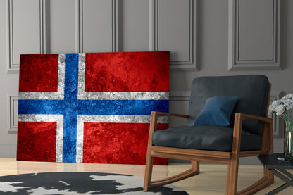Norway Flag Glass Wall Art