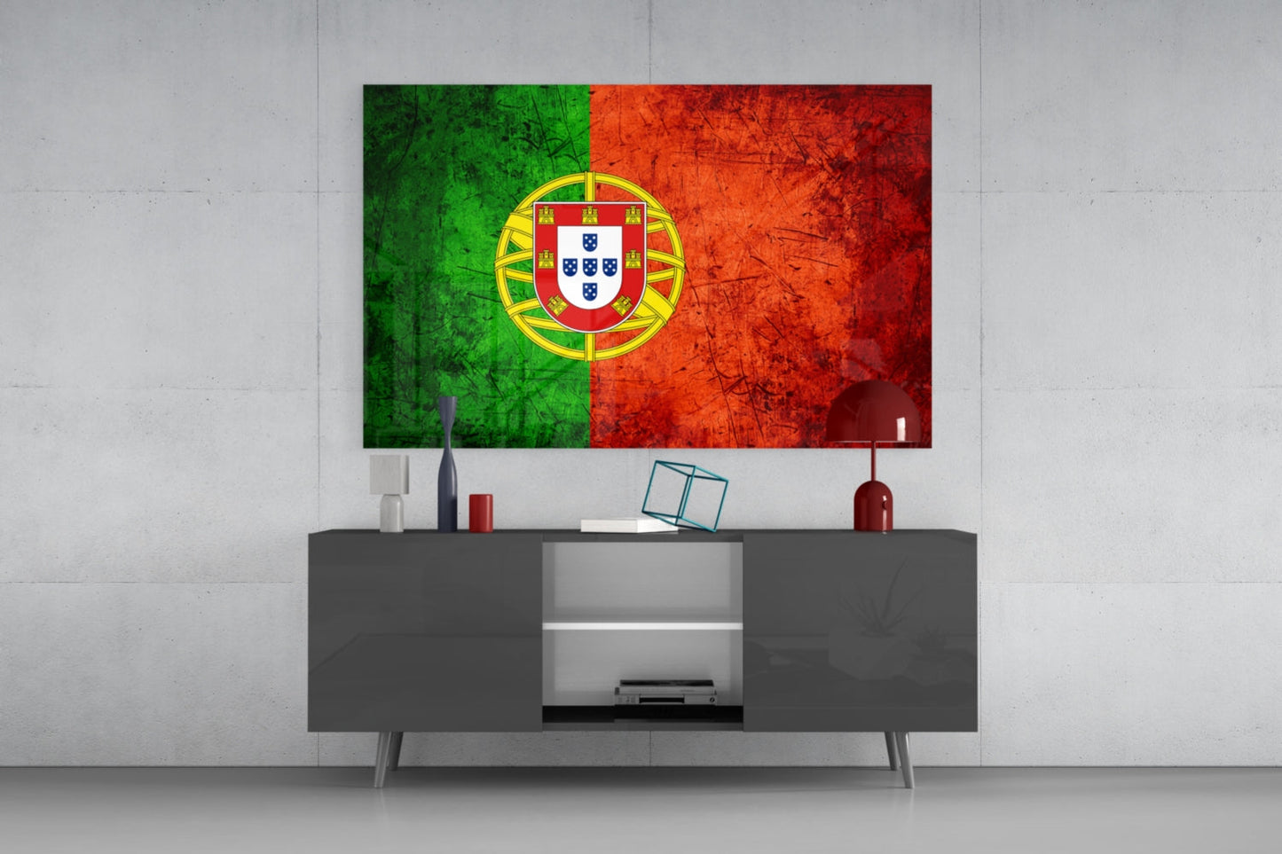 Portugal Flag Glass Wall Art