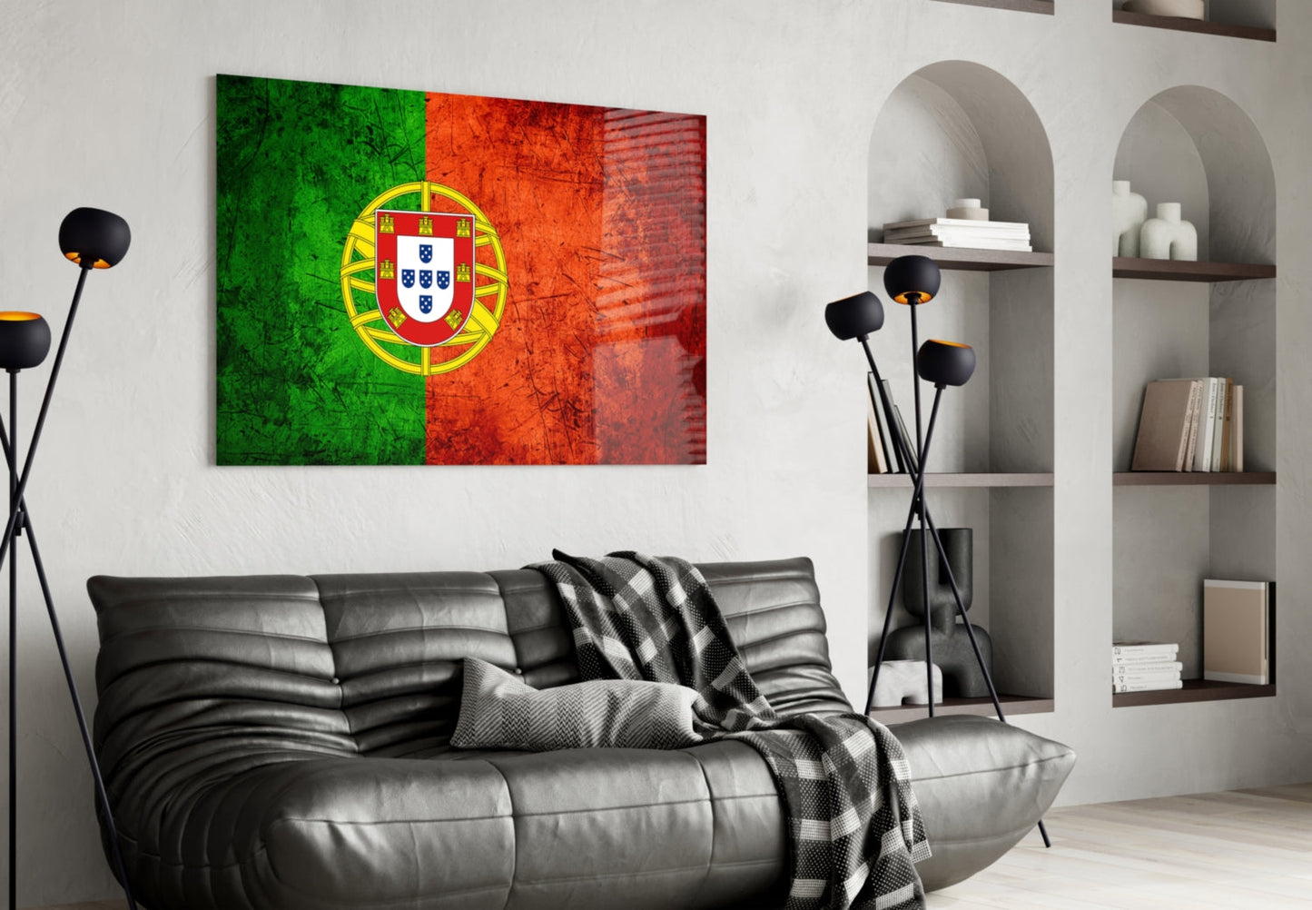 Portugal Flag Glass Wall Art