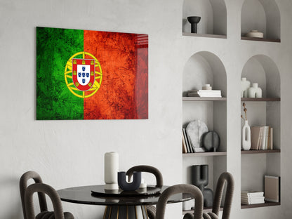 Portugal Flag Glass Wall Art