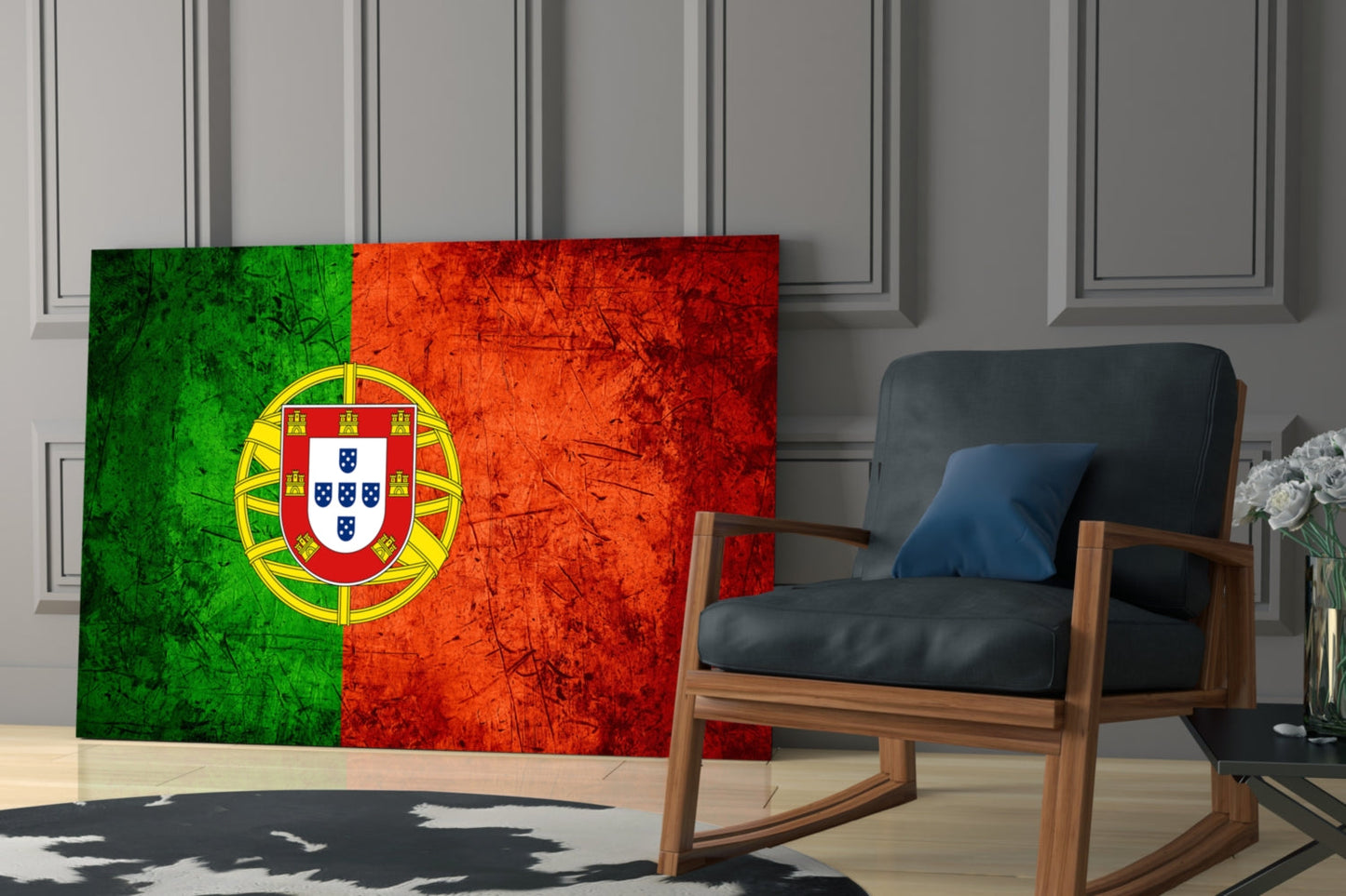 Portugal Flag Glass Wall Art