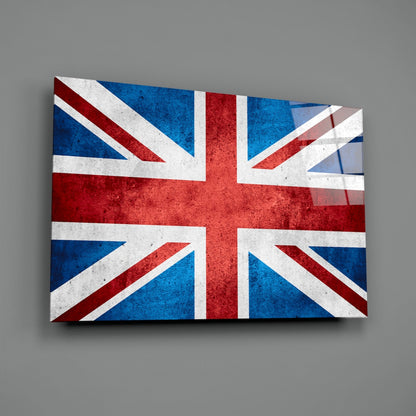 Flag of United Kingdom Weathered Glass Wall Art