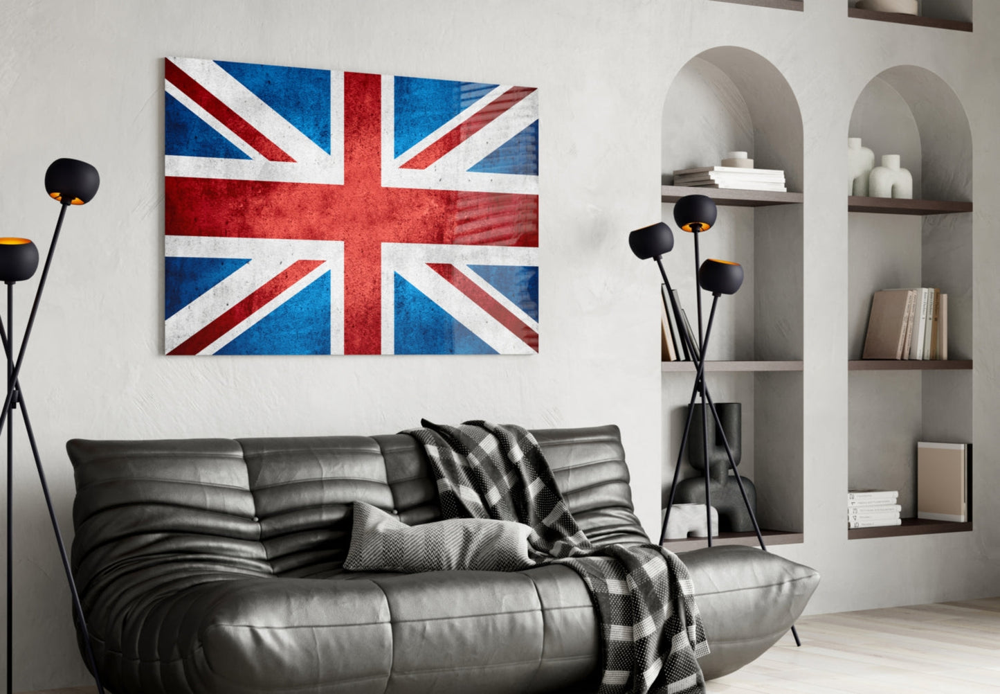 Flag of United Kingdom Weathered Glass Wall Art