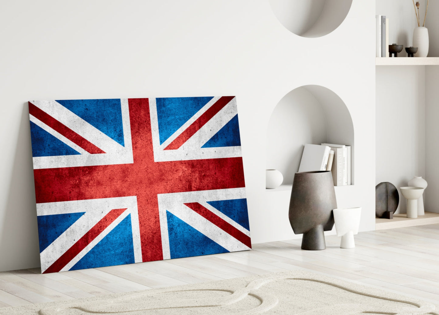 Flag of United Kingdom Weathered Glass Wall Art